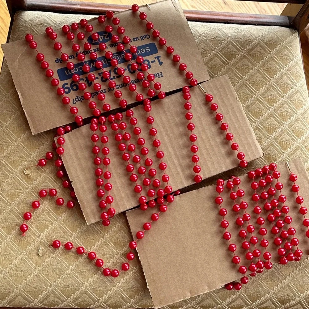 (3) 8 foot red bead strands